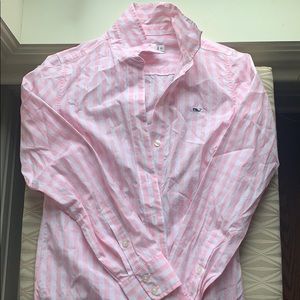 Vineyard Vines pink gingham Oxford shirt